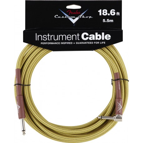 Fender® Custom Shop Performance Series Cable, 18.6', Angled, Tweed