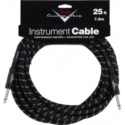 Fender® Custom Shop Performance Series Cable, 25', Black Tweed