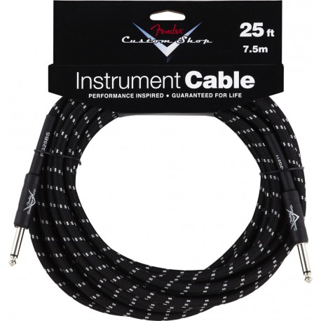 Fender® Custom Shop Performance Series Cable, 25', Black Tweed