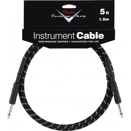 Fender® Custom Shop Performance Series Cable, 5', Black Tweed