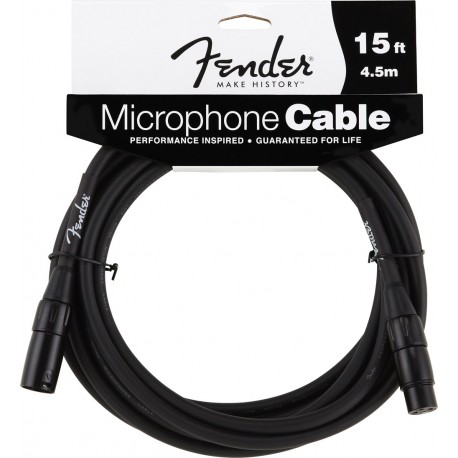 Fender® Performance Series Microphone Cable, 15', Black