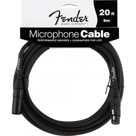 Fender® Performance Series Microphone Cable, 20', Black